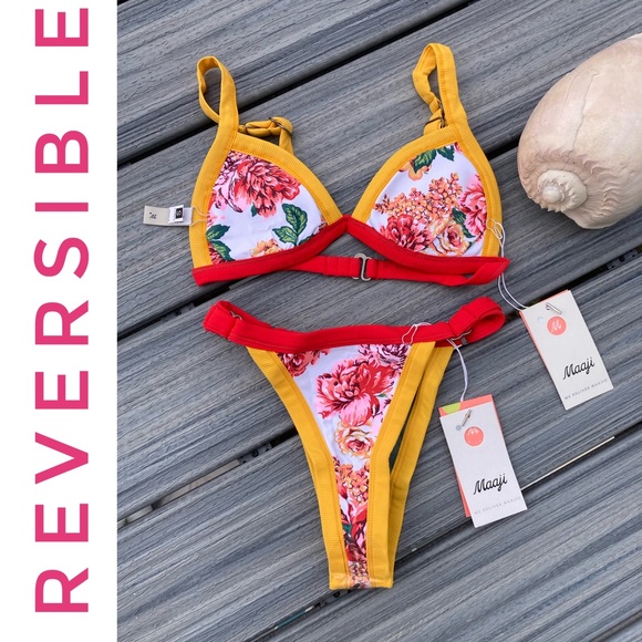 MAAJI x Revolve Set - Hyacinth Bikini Top & Lolita Cheeky High Leg Bottom - S - Picture 6 of 16